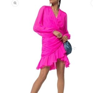 GIAMBATTISTA VALLI Wrap-effect ruffled silk-georgette mini dress